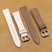 Unstitched Smooth Leather Watch Strap in White (12mm)